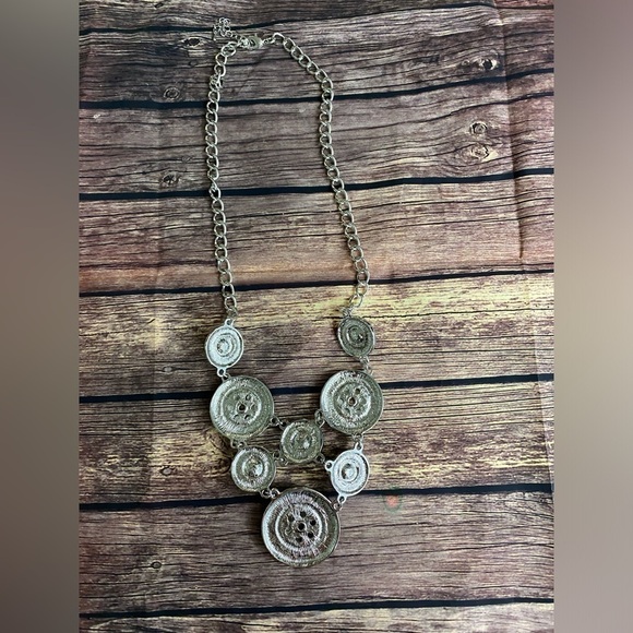 Turquoise Accent Multi Snap Charm Western Boho Style Statement Necklace - Picture 4 of 5